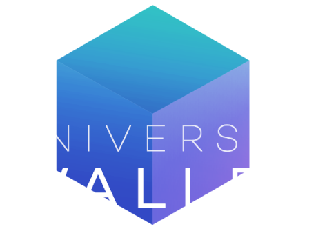 Universal Wallet text in front of cube